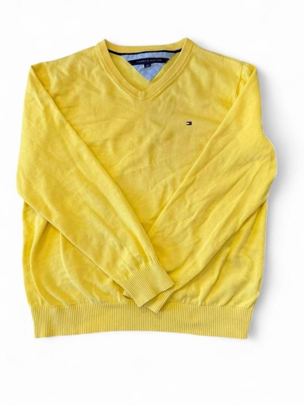 Tommy Hilfiger V-Neck Sweater in Yellow 100% cotton